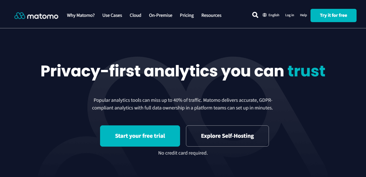 matomo-homepage - SimpleStats.com Matomo analytics platform homepage