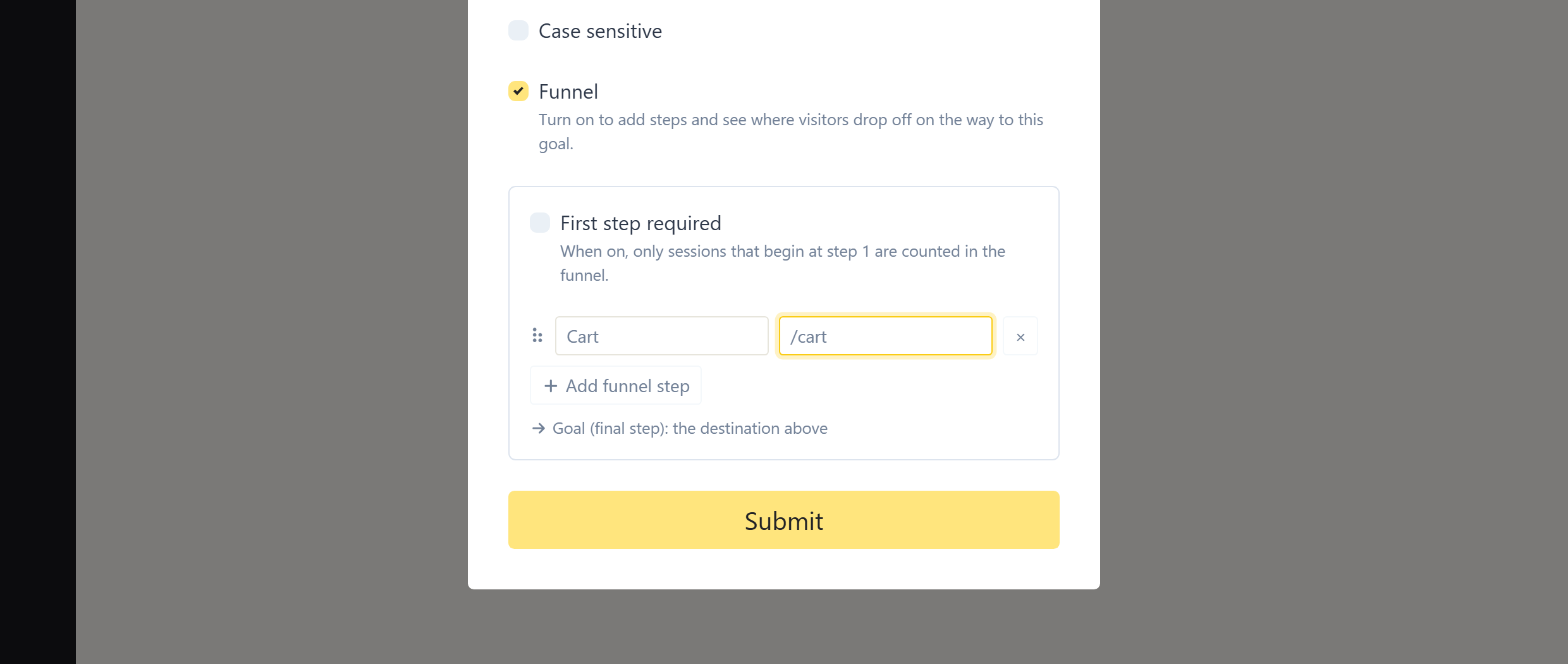 ss-goal-funnel-v2 - SimpleStats.com Adding funnel steps to a Destination goal in SimpleStats